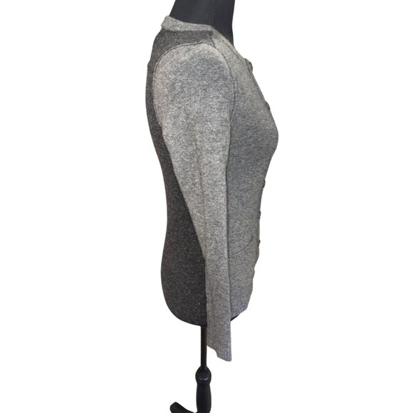 Banana Republic Lambs Wool Gray Charcoal Button Cardigan Sweater XS Sustainable - Picture 4 of 8